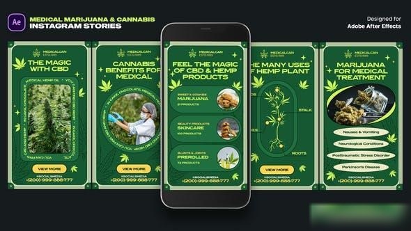 Videohive Medical Marijuana and Cannabis Stories Openers template preview