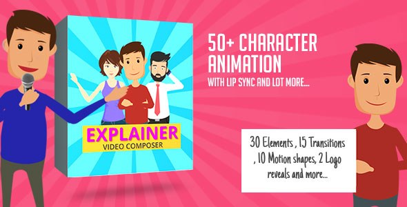 Character Animation Composer - Explainer Video Toolkit Video Displays template preview