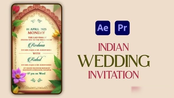 Videohive Indian Wedding Invitation After Effects 57172514 Openers template preview