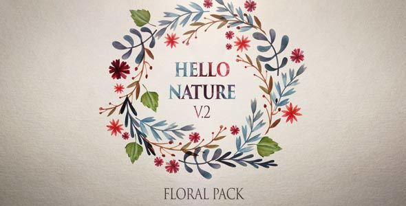 Hello Nature — Floral Pack v2 Video Displays template preview