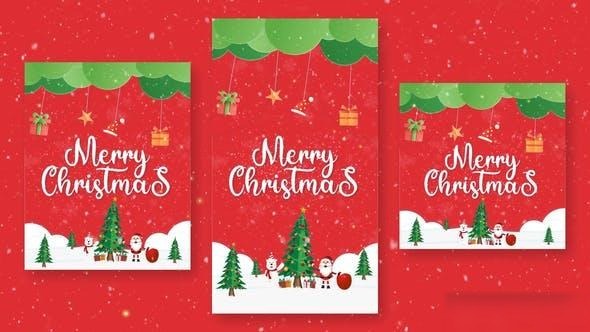 Videohive Merry Christmas Intro Instagram Vertical Openers template preview