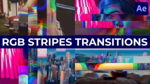 Videohive RGB Stripes Transitions for After Effects Elements template preview