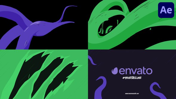Videohive Anime Tentacles Logo Opener for After Effects Logo Stings template preview