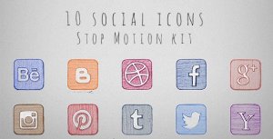 Social Icons Stop Motion Kit Video Displays template preview