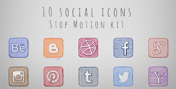 Social Icons Stop Motion Kit Video Displays template preview