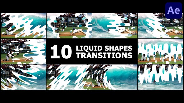 Videohive Liquid Shapes Transitions | After Effects Elements template preview