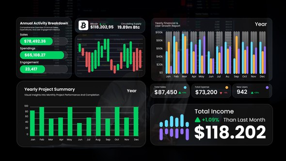 Videohive Row & Column Bar Chart After Efect Infographics template preview