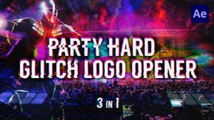 Videohive Party Hard - Glitch Logo Opener Openers template preview