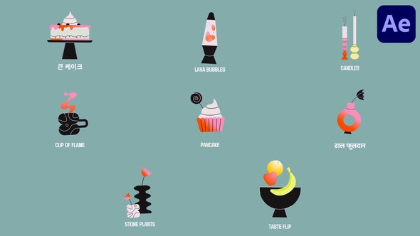 Videohive Home Comfort Icons and Titles for After Effects Elements template preview
