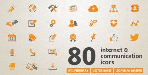 80 Animated Internet Icons Video Displays template preview