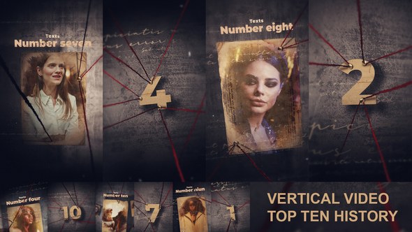 Videohive Top 10 History Vertical Video Video Displays template preview