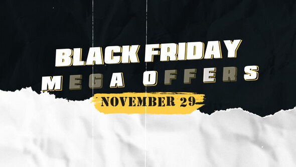 Videohive Torn Paper Black Friday Openers template preview