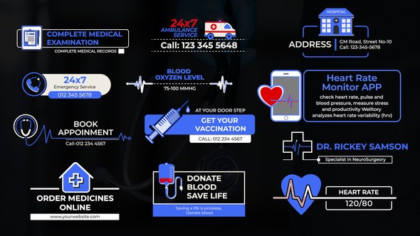 Videohive Medical & Health Titles Elements template preview