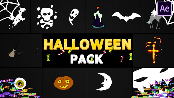 Halloween Elements | After Effects Video Displays template preview