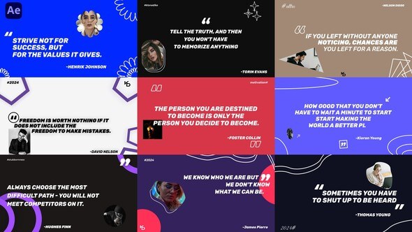 Videohive Typography Quotes / AE Titles template preview