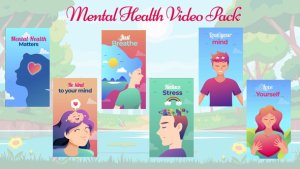 Videohive Mental Health Wellness Videos - Instagram Posts & Stories - Cartoon Animation Pack Openers template preview