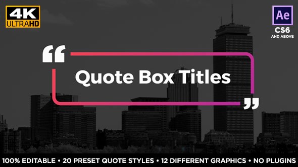 Quote Box Titles Video Displays template preview