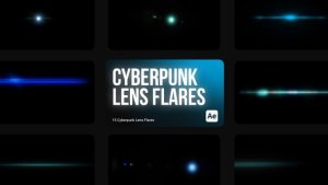Videohive Cyberpunk HUD Lens Flares for After Effects Elements template preview