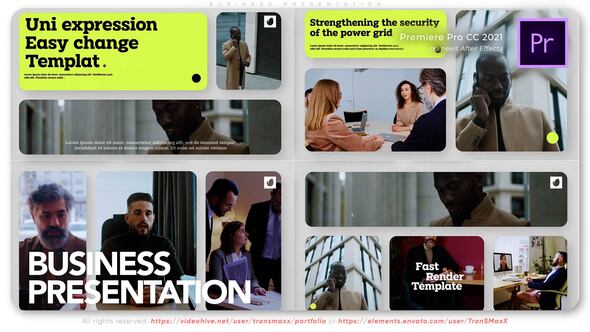Business Presentation Opener Premiere Pro template preview