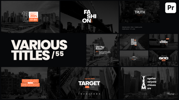 Various Titles 55 Premiere Pro template preview