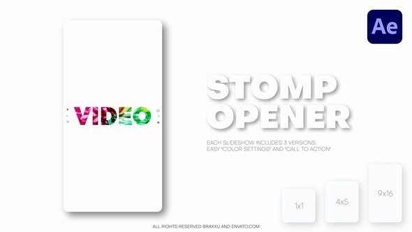 Videohive Vertical Stomp Slideshow - Reels, Post, Shorts Openers template preview