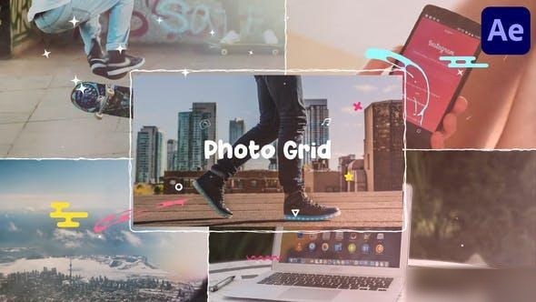 Videohive Cartoon Photo Grid | After Effects Openers template preview