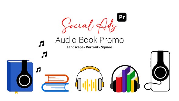 Audio Book Promo Social Ads for Premiere Pro Premiere Pro template preview