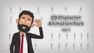 Videohive 2D Character Animation Pack Vol 1 Product Promo template preview