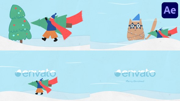 Videohive Cartoon Christmas Logo | After Effects 48913492 Logo Stings template preview