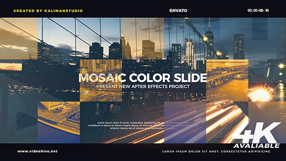 Videohive Mosaic Color Slide Video Displays template preview