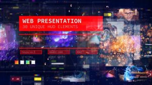 Web Presentation/ HUD Modern Slideshow/ 3D Sci-Fi Glitch Intro/ Digital Parallax/ Hightech Interface Video Displays template preview