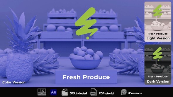 Videohive Fresh Produce Market Intro Logo Stings template preview