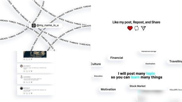 Videohive Threads Social Media Short Intro Openers template preview