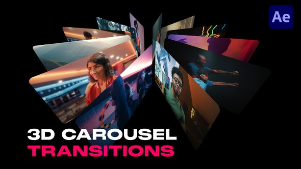 Videohive 3D Carousel Transitions Elements template preview