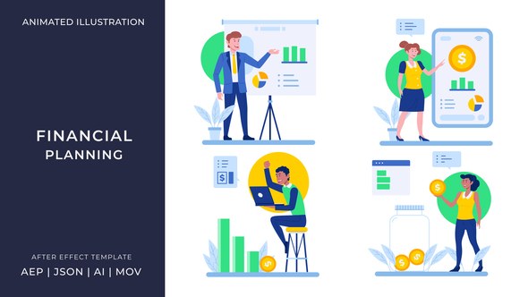 Videohive Financial Planning Animated Illustration | After Effects Elements template preview