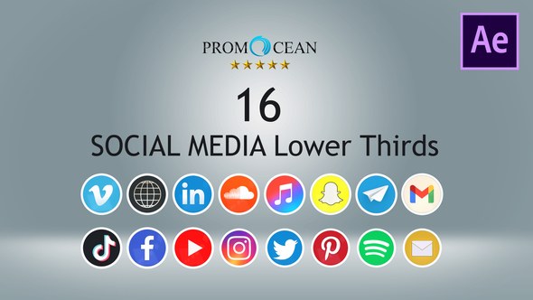 Videohive 16 Social Media Lower Thirds Elements template preview