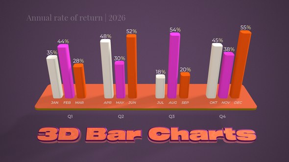 Videohive 3D Bar Charts Logo Stings template preview