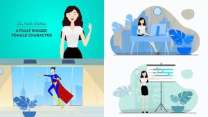 Videohive Corporate Female Character Toolkit Vol.1 Product Promo template preview