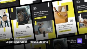 Videohive Social Media Reels - Logistic Services - House Moving After Effects Template Product Promo template preview