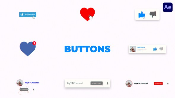 Videohive Social Media Buttons Elements template preview
