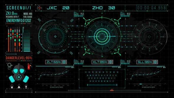 Videohive HUD700 UI Screen Gadget Elements template preview