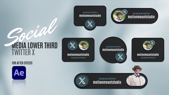 Videohive Social Media Lower Thirds - Twitter X Elements template preview