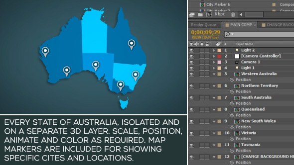 Australia Map Kit Video Displays template preview
