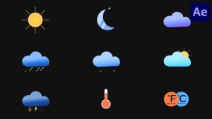 Videohive Weather Forecast Icons for After Effects Elements template preview