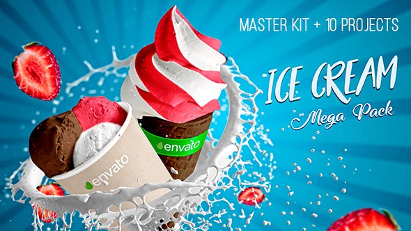 Videohive Ice Cream Promo Mega Pack Product Promo template preview