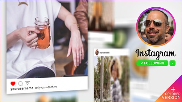 Instagram Promo 3D Gallery Video Displays template preview
