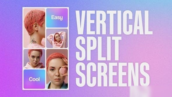 Videohive Vertical Split Screens Openers template preview
