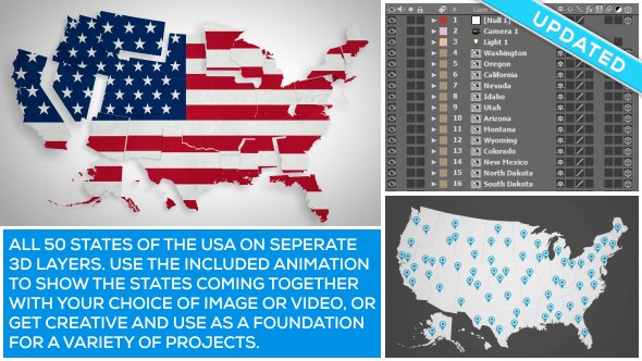 USA Map Kit Video Displays template preview