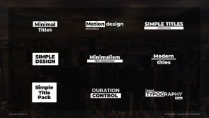Videohive Minimal Titles 1.0 | AE Titles template preview
