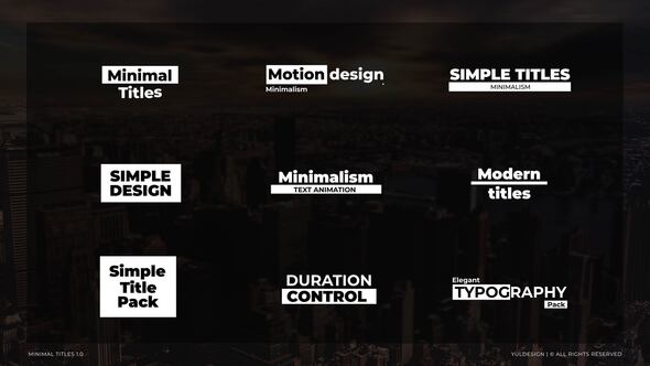 Videohive Minimal Titles 1.0 | AE Titles template preview